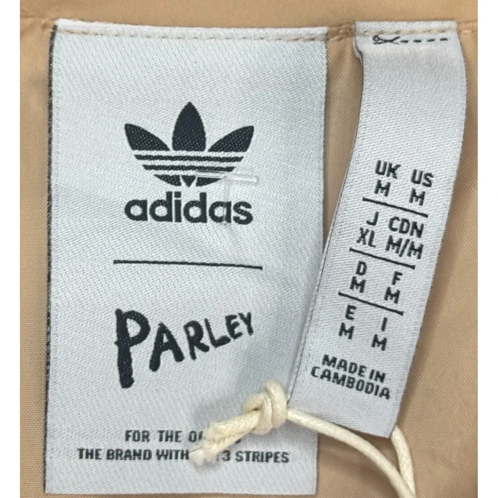Adidas Men's Full Zip Long Sleeve Parley‎ TT Beige Track Jacket Size Medium